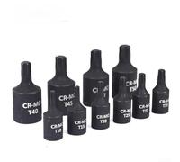 Juego de brocas de acero de aleación de cromo con acabado cromado para herramientas neumáticas con 9 o 10 piezas para uso de reparación de automóviles (837510)