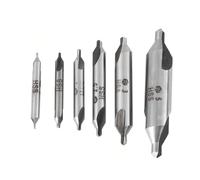 Juego de brocas de centro, 6 brocas de centro HSS de 60 grados juego de herramientas de fresado de broca de avellanado de broca central para torno metalúrgico de 1/1,5/2/2,5/3/5 mm de diámetro