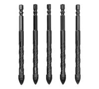 Juego de brocas de cerámica cruzadas 5 piezas Brocas de diseño de punta de lanza cruzada de para azulejos de cerámica Espejos Porcelana Vidrio Carburo cementado Acero al carbono