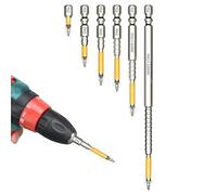 Juego de brocas de destornillador de alta resistencia, juego de destornilladores intercambiables | 25, 50, 65, 70, 90, 150 mm, antideslizante, a prueba de golpes, herramienta de electricista de acero