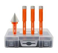 Juego de brocas de diamante para taladro en seco - BGTEC 3 brocas de 10mm y 1 broca Dimaond de 20mm para granito, mármol, porcelana, cerámica, kit de brocas de diamante soldadas al vacío