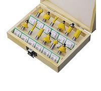 Juego de brocas de enrutador de 12 Uds 8mm, cortador de fresado recto, brocas de madera, juego de herramientas de corte de carpintería de carburo de tungsteno,Caja de madera 12pcs