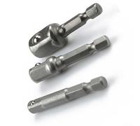 Juego de brocas de extensión de vástago hexagonal de 1/4 para adaptador para destornilladores de impacto y rendimiento mejorado (A)