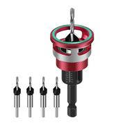 Juego de brocas de fresado para carpintería - 4 ajustables, accesorios de perforación de cambio rápido, kit de muebles de gabinete, herramientas de carpintería de precisión | Brocas