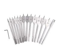 Juego de Brocas de Pala de Taladro de 15 Piezas, Vástago Hexagonal de Acero al Carbono de 6 a 25 mm Juego de Madera Plana Brocas de Paleta para Trabajo Pesado, Robusto, para Carpintería, para Taladrar