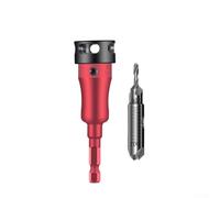 Juego de brocas de profundidad ajustable para metal y madera con diseño de conexión rápida y mecanismo de control de profundidad en aleación de aluminio rojo, 65 x 24 mm (2.8)