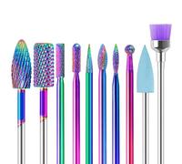 Juego de brocas de uñas, 10 unidades, limas de uñas de carburo de tungsteno quitar gel acrílico cutícula lima de uñas pocas herramientas de barniz de cutículas manicura pedicura salón uso