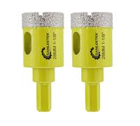 Juego de Brocas Diamante Seco - 2piezas 28mm Sierra Perforadora con Mango Hexagonal para Cerámica Porcelana Granito Mármol Cuarzo Gres SANLEETEK
