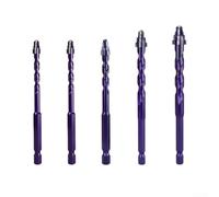 Juego de brocas excéntricas, 5 unids triángulo de cuatro flautas de carburo de tungsteno paso 6-12mm penetración eficiente para perforación de azulejos de vidrio