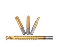 Juego de brocas extractoras de tornillo dañado HSS KATUR de 4 piezas con estuche, extractor de pernos de titanio, extractor de tornillos rotos y extractor (vástago de 1/4 pulgadas)