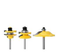 Juego de brocas for enrutador de 3 uds, vástago redondo de 6mm sobre Panel elevado, riel de puerta Ogee for gabinete y brocas for enrutador de estilo, cortador de madera for carpintería