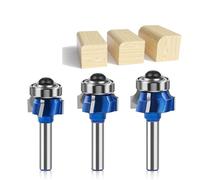 Juego de brocas for fresadora de esquinas redondeadas Z4 R1 R2 R3 | Fresa de carburo for cantos de madera con vástago de 6 mm/1/4"/8 mm | Molduras(1/4*R3)