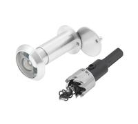 Juego De Brocas For Mirilla, Visor Puerta 200 Grados, Latón Macizo, 16mm/0,63 Pulgadas, For Puertas 1,33 A 2,3 Espesor Con Rotación Mayor Claridad De Seguridad(Silver)