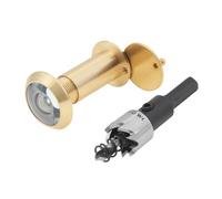 Juego De Brocas For Mirilla, Visor Puerta 200 Grados, Latón Macizo, 16mm/0,63 Pulgadas, For Puertas 1,33 A 2,3 Espesor Con Rotación Mayor Claridad De Seguridad(Gold)