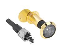 Juego De Brocas For Mirilla, Visor Puerta Latón Macizo, 16mm, 200 Grados, For Puertas 1,57-2,56 Pulgadas Espesor/hogar Con Broca Mayor Claridad De Seguridad(Gold)