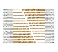 Juego de brocas hexagonales de 26 piezas, 1,5-6,5 mm con vástago hexagonal, broca de cambio rápido, vástago hexagonal para metal, accesorios de taladro de impacto