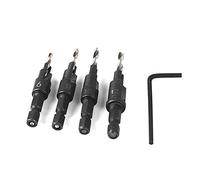 Juego de brocas HSS de 4 piezas para taladro cónico de varilla hexagonal de metal con llave hexagonal fresado herramientas de carpintería