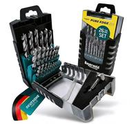 Juego de brocas HSS Pure Edge XC, 26 piezas, 1 - 13 mm Bayerwald Werkzeuge - Xtra Clean con punta de centrado Brad Point & avellanador cónico - Agujeros sin astillas en madera blanda/dura y materiales