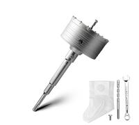 Juego de brocas huecas de 90 mm con adaptador SDS Plus de 220 mm y broca de centrado de 8 x 110 mm, para mampostería y hormigón