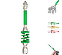 Juego de brocas magnéticas antideslizantes con resorte, 2025 New Strong Magnetic Durability Screwdriver Drill Bit Set, One Push to Eject Quickly, No More Slipping of Saw Teeth (65 mm)