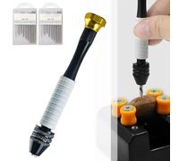 Juego de brocas manuales con 20 brocas de 0,8 a 3,0 mm, agarre de silicona antideslizante para taladrar en madera, resina, plástico, ideal para hacer joyas y M