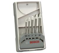 Bosch Set de 5 Brocas para Azulejos Set CYL-9 SoftCeramic (para baldosas cerámicas blandas, accesorio para taladros), Plata, Set Ø 5,5-10 mm