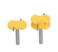 Juego de brocas para enrutador, 2 piezas, cabeza de aleación, tipo T, cortador de metal, kit de herramientas para bordes para profesionales de la carpintería y entusiastas del (1/4 pulgada)