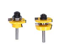 Juego de brocas para enrutador, 2 piezas, vástago de 1/4 pulg., kit de herramientas para carpintería con corte al ras con hoja de carburo de tungsteno para enrutadores manuales