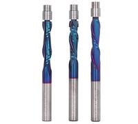 Juego de brocas para enrutador de corte al ras de 3 piezas de primera calidad, fresa hacia arriba y hacia abajo de carburo cementado para carpintería con vástago de 1/4, adecuado
