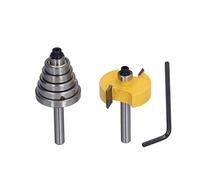 Juego de brocas para enrutador de rebaje, fresa de vástago de 1/4 pulgadas, cortador de espiga para carpintería con rodamientos para proyectos de carpintería artesanal,