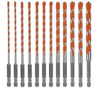Juego de brocas para hormigón 4/5/6/8/10/12 mm con mango hexagonal de 6 mm, broca de construcción múltiple para hormigón armado, brocas de impacto para azulejos, metal, cerámica, hormigón, plástico y