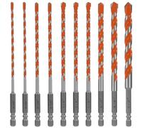 Juego de brocas para hormigón 4/5/6/8/10/12 mm con mango hexagonal de 6 mm, broca de construcción múltiple para hormigón armado, brocas de impacto para azulejos, metal, cerámica, hormigón, plástico y