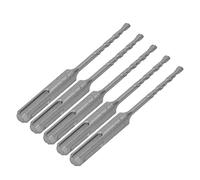 Juego de Brocas para Martillo de 5 Piezas - Brocas de Impacto en Espiral de 2 Tes con Punta de Carburo para B & Stone, 10 Mm de Longitud, 4 Mm de Diámetro - Kit de Brocas con