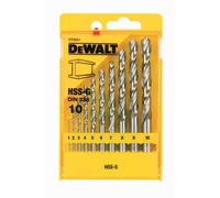 Juego de brocas para metal DeWALT HSS-G / 1, 2, 3, 4, 5, 6, 7, 8, 9, 10 mm / (10 piezas) DT5921