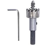 Juego de brocas para sierra de corona, herramienta profesional de acero de alta velocidad para carpintería, para metal, hierro grueso, placa de vidrio, mármol, 21 mm, con llave