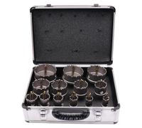 Juego de brocas para sierra de corona, kit de corte de carburo de 19-75 mm con dientes Lti-Tooth para acero inoxidable, aluminio, metal, madera y plástico