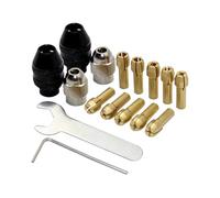Juego de brocas para taladro, juego de collet, broca de latón, repuesto de vástago sin llave de 1/32 - 1/8 pulgadas para herramientas rotativas, accesorios de conmutación eléctrica