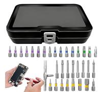 Juego de brocas para taladro y destornillador - Mango ergonómico en T con trinquete | Kit completo de herramientas para reparaciones con puntas atornilladoras - Para principiantes profesionales