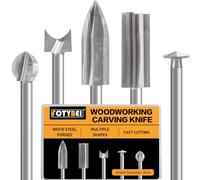 Juego de Brocas para Tallar Madera Compatible con Dremel, 5 Piezas Diferentes Brocas de Tallar de Carpintería con Vástago de 1/8”, para Bricolaje Tallado Grabado Taladrado Micro Escultura