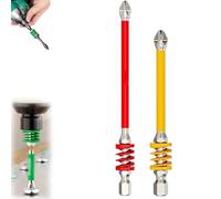 Juego de brocas Phillips magnéticas antideslizantes con resorte, 2025 New Strong Magnetic Durability Screwdriver Drill Bit Set, One Push to Eject Quickly for Cordless Drills and Hand Tools (2pcs-a)