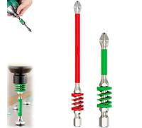 Juego de brocas Phillips magnéticas antideslizantes con resorte, 2025 New Strong Magnetic Durability Screwdriver Drill Bit Set, One Push to Eject Quickly for Cordless Drills and Hand Tools (2pcs-c)
