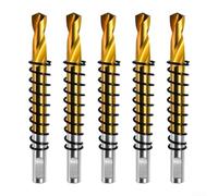 Juego de brocas piloto de acero chapado en titanio, 6 mm de diámetro, para metal y plástico, 5 brocas centrales profesionales