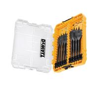 DEWALT DT70751-QZ - KIT de 9 Brocas de Pala para Madera, Estuche Tough Case Mediano, diámetro Ø 2, 14, 16, 18, 20, 22, 25, 28, 32 mm, Aplicación en todo tipo de madera