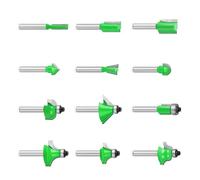 Juego de brocas profesionales para tallar madera, 12 piezas, vástago de 1/4 pulgadas para recortar y fresar, herramienta de corte de carpintería, juego de herramientas de madera de carburos