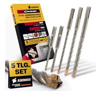 Juego de brocas SDS+ 5 piezas, 4 brocas PGM Ø 5 - 10 mm x 110/160 mm - Herramientas AMBOSS SDS Crusher 4 - Broca HM para hormigón, metal duro, broca profesional - Broca profesional - hormigón armado,