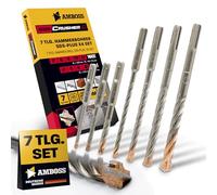 Juego de brocas SDS+ 7 piezas, 4 PGM Ø 5 - 12 mm x 110/160 mm - Herramientas AMBOSS SDS Crusher 4 - Broca HM para hormigón y metal duro