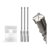 Juego de brocas SDS Plus de 6 mm × 160 mm, corte reversible profesional de metal duro para hormigón, mampostería y piedra, 3 piezas, duradero y potente