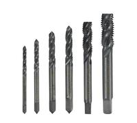 Juego de brocas y machos, High Speed Steel Thread Tap Set M3 To M10 Nitride Coated Spiral/Straight 6 pcs(6pcs Spiral Tap)