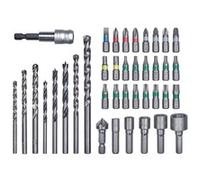 Einhell - Juego de brocas y brocas para piedra, metal y madera (8 brocas, 24 puntas, 5 llaves de vaso, 1 avellanador, 1 soporte para puntas de cambio rápido, caja de almacenamiento)