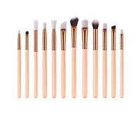 Juego de brochas de madera para cejas, 12 brochas de maquillaje coreano (como se muestra, talla única)